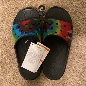 BRAND NEW Tye Dye Crocs Sandals
